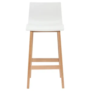 garantis authentique Tabouret De Bar Design Bois Et Blanc 75 Cm (lot De 2) NEW SURF 10