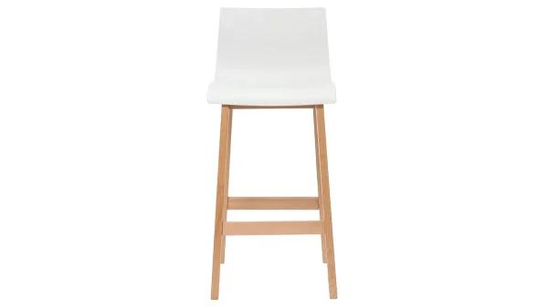 garantis authentique Tabouret De Bar Design Bois Et Blanc 75 Cm (lot De 2) NEW SURF 3