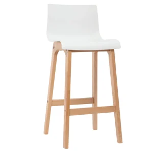 garantis authentique Tabouret De Bar Design Bois Et Blanc 75 Cm (lot De 2) NEW SURF 12