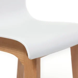 garantis authentique Tabouret De Bar Design Bois Et Blanc 75 Cm (lot De 2) NEW SURF 16
