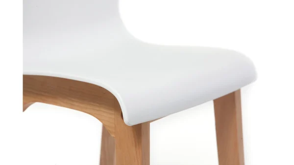 garantis authentique Tabouret De Bar Design Bois Et Blanc 75 Cm (lot De 2) NEW SURF 6