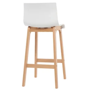 garantis authentique Tabouret De Bar Design Bois Et Blanc 75 Cm (lot De 2) NEW SURF 14