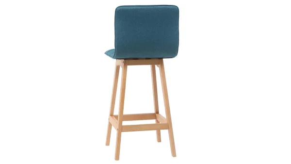 a Prix Discount Tabouret De Bar Design Bois Et Bleu Canard 65 Cm (lot De 2) EMMA 6