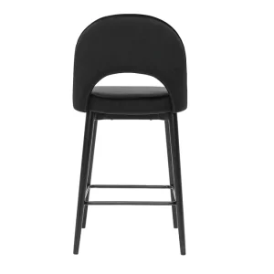 vente luxe pas cher Tabouret De Bar Design En Velours Noir Et Métal H69 Cm BELLEROSE 16