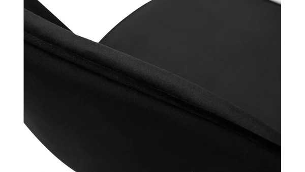 vente luxe pas cher Tabouret De Bar Design En Velours Noir Et Métal H69 Cm BELLEROSE 6