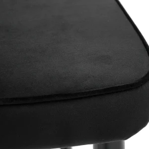 vente luxe pas cher Tabouret De Bar Design En Velours Noir Et Métal H69 Cm BELLEROSE 20
