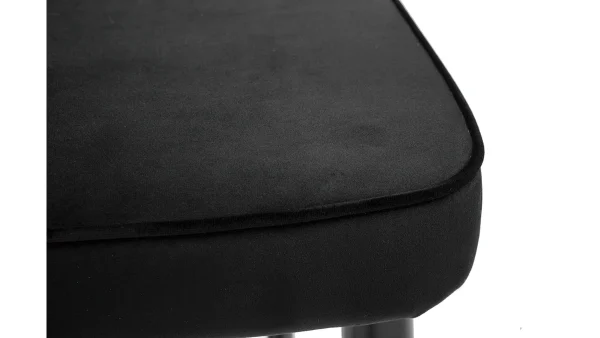 vente luxe pas cher Tabouret De Bar Design En Velours Noir Et Métal H69 Cm BELLEROSE 7