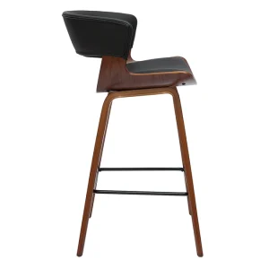 boutique en ligne france Tabouret De Bar Design Noir Et Bois Foncé H65 Cm SYRAH 12