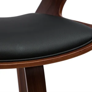 boutique en ligne france Tabouret De Bar Design Noir Et Bois Foncé H65 Cm SYRAH 16
