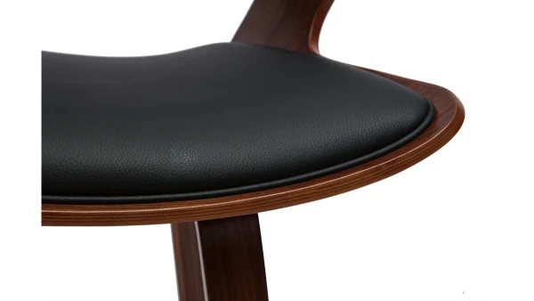 boutique en ligne france Tabouret De Bar Design Noir Et Bois Foncé H65 Cm SYRAH 6