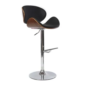 Tabouret De Bar Design Noir Et Bois Foncé WALNUT france en ligne 11