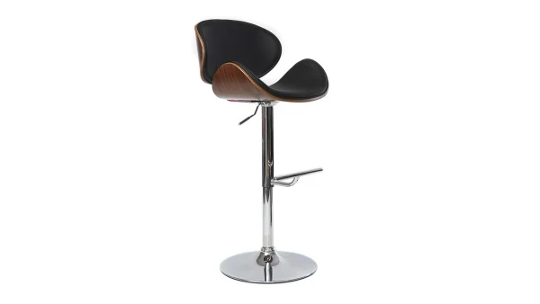 Tabouret De Bar Design Noir Et Bois Foncé WALNUT france en ligne 3