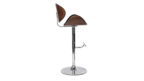 Tabouret De Bar Design Noir Et Bois Foncé WALNUT france en ligne 4