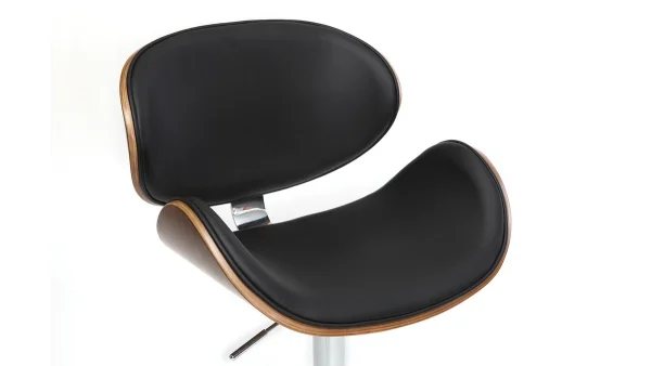 Tabouret De Bar Design Noir Et Bois Foncé WALNUT france en ligne 6