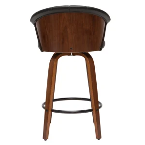 luxe soldes Tabouret De Bar Design Pivotant Noir Et Bois Foncé H65cm ALBIN 15