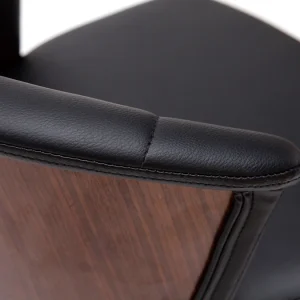 luxe soldes Tabouret De Bar Design Pivotant Noir Et Bois Foncé H65cm ALBIN 17