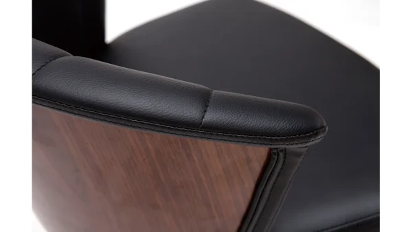luxe soldes Tabouret De Bar Design Pivotant Noir Et Bois Foncé H65cm ALBIN 6