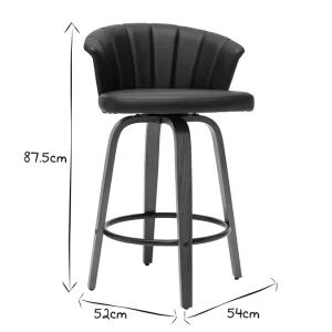 luxe soldes Tabouret De Bar Design Pivotant Noir Et Bois Foncé H65cm ALBIN 19
