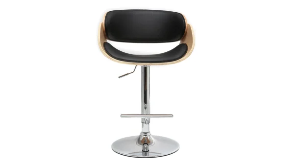 Tabouret De Bar Design Réglable Noir Et Bois Clair BENT site officiel 3
