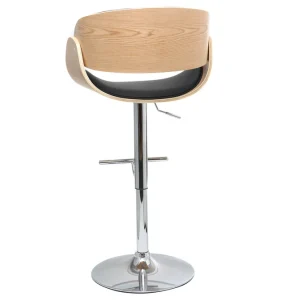 Tabouret De Bar Design Réglable Noir Et Bois Clair BENT site officiel 15