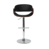 Tabouret De Bar Design Réglable Noir Et Bois Foncé BENT beauté 17