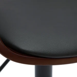 qualité d’originales Tabouret De Bar Design Réglable Noir Et Bois Foncé EUSTACHE 16