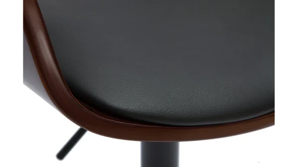 qualité d’originales Tabouret De Bar Design Réglable Noir Et Bois Foncé EUSTACHE 6
