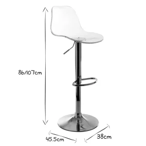 Tabouret De Bar Design Réglable Transparent GALILEO soldes pas cher 22