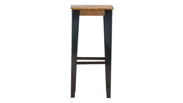 Tabouret De Bar Industriel Acier Et Manguier Massif H75 Cm MADISON 1