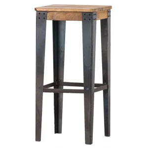 Tabouret De Bar Industriel Acier Et Manguier Massif H75 Cm MADISON 9