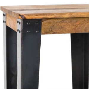Tabouret De Bar Industriel Acier Et Manguier Massif H75 Cm MADISON 11