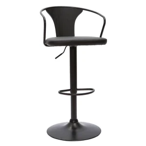 prix pas cher Tabouret De Bar Industriel Réglable Noir BECKETT 12