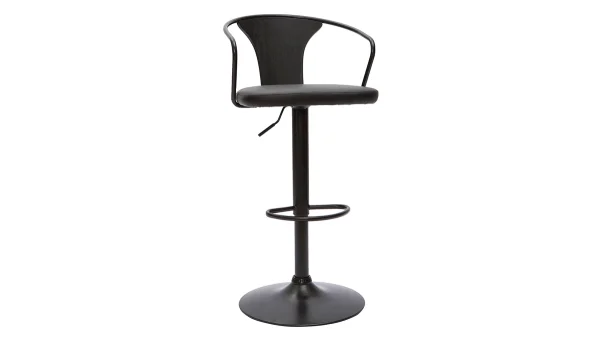 prix pas cher Tabouret De Bar Industriel Réglable Noir BECKETT 3