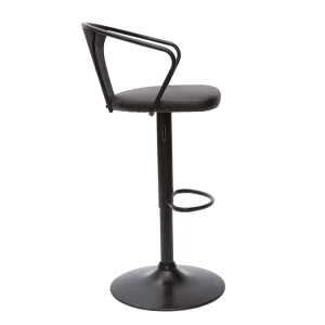 prix pas cher Tabouret De Bar Industriel Réglable Noir BECKETT 14