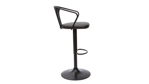 prix pas cher Tabouret De Bar Industriel Réglable Noir BECKETT 4