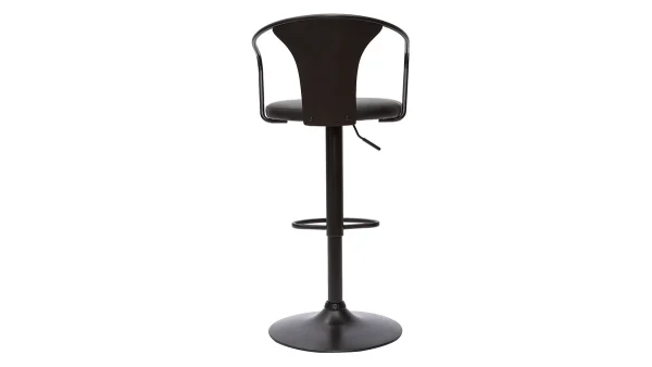 prix pas cher Tabouret De Bar Industriel Réglable Noir BECKETT 5