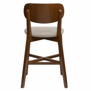 Pas Cher soldes France Tabouret De Bar Noyer Et Assise Marron Glacé H65 Cm LUCIA 14