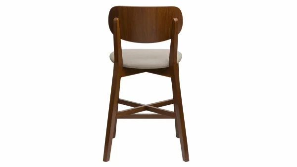 Pas Cher soldes France Tabouret De Bar Noyer Et Assise Marron Glacé H65 Cm LUCIA 5