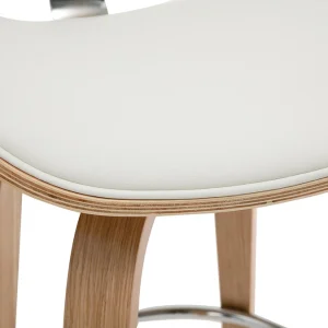 à prix très bas Tabouret De Bar Pivotant Blanc Et Bois Clair 65 Cm WALNUT 17