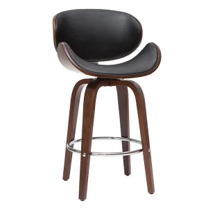 à prix très bas Tabouret De Bar Pivotant Noir Et Bois Foncé 65 Cm WALNUT 11