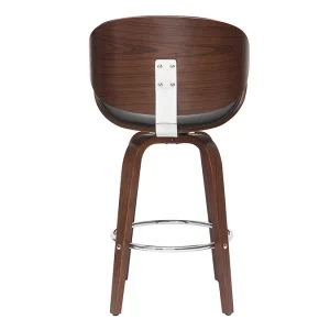 à prix très bas Tabouret De Bar Pivotant Noir Et Bois Foncé 65 Cm WALNUT 15