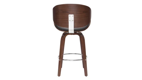 à prix très bas Tabouret De Bar Pivotant Noir Et Bois Foncé 65 Cm WALNUT 5