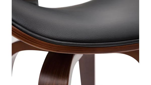 à prix très bas Tabouret De Bar Pivotant Noir Et Bois Foncé 65 Cm WALNUT 6