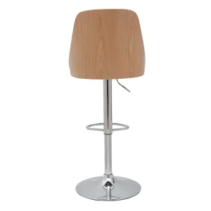 Retour Facile et Gratuit Tabouret De Bar Relevable Blanc Et Bois Clair FLUFFY 14