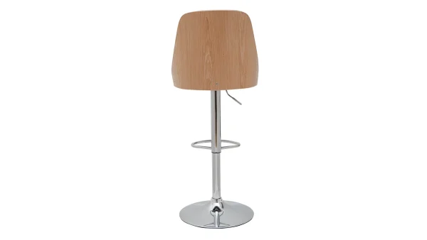 Retour Facile et Gratuit Tabouret De Bar Relevable Blanc Et Bois Clair FLUFFY 5