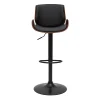 Tabouret De Bar Relevable Noir Et Bois Foncé VESPER Retour Gratuit 22