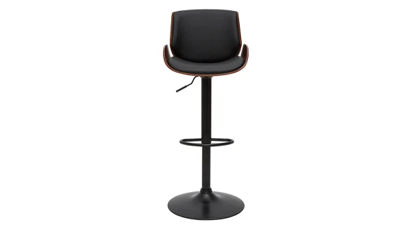 Tabouret De Bar Relevable Noir Et Bois Foncé VESPER Retour Gratuit 1