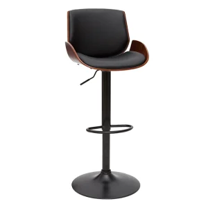Tabouret De Bar Relevable Noir Et Bois Foncé VESPER Retour Gratuit 13
