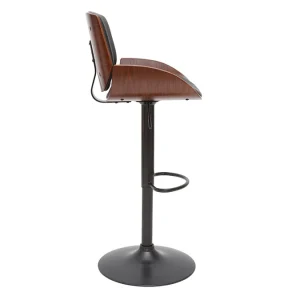 Tabouret De Bar Relevable Noir Et Bois Foncé VESPER Retour Gratuit 15