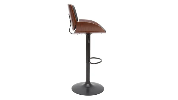 Tabouret De Bar Relevable Noir Et Bois Foncé VESPER Retour Gratuit 4